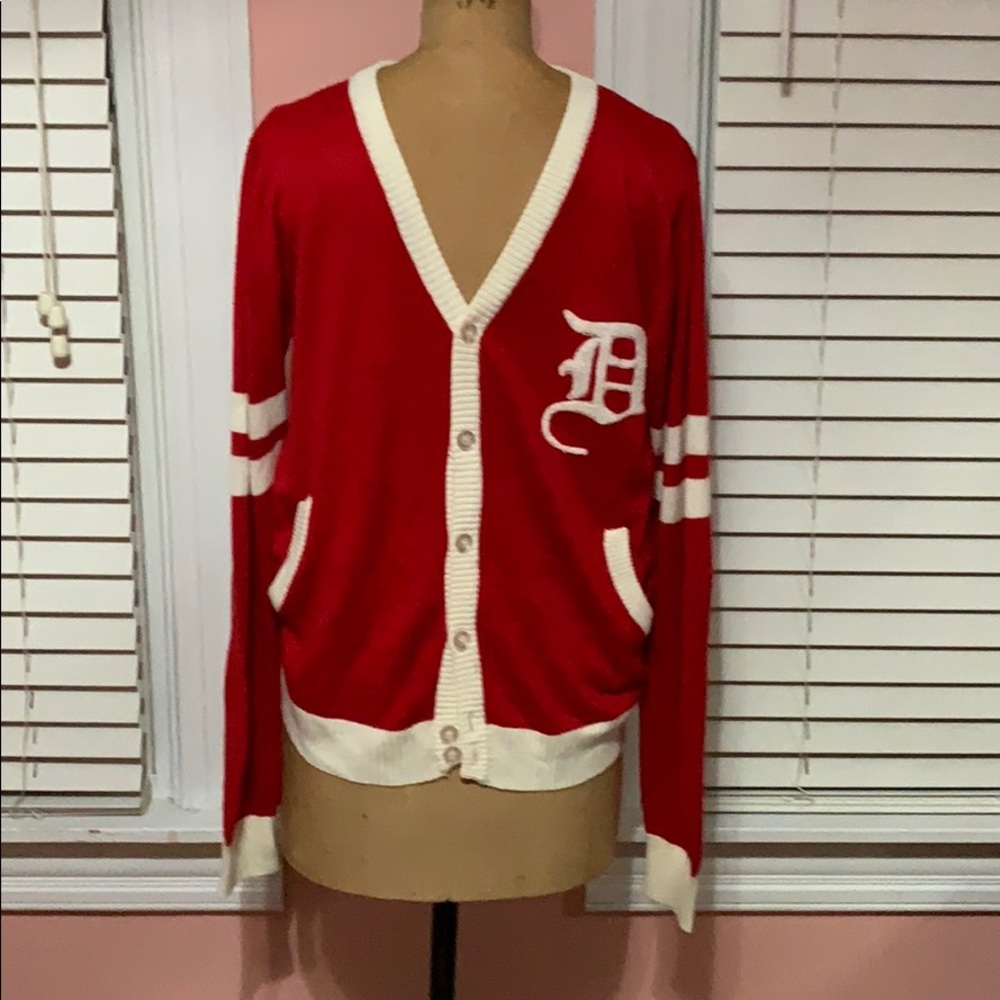 Red Knit Letter Sweater (Vintage)